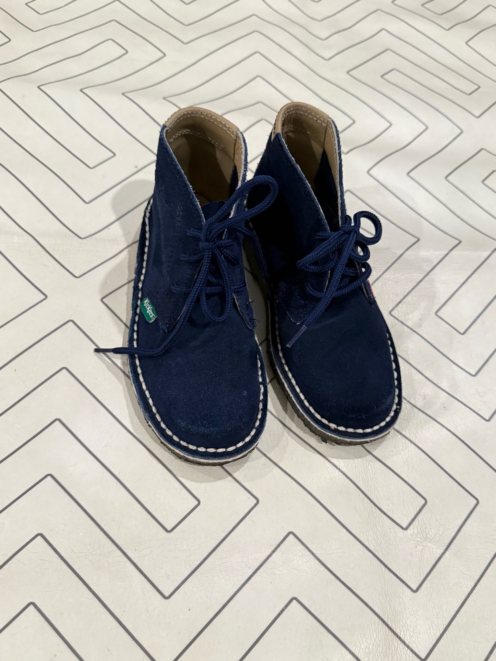 Kickers Navy Suede Lace-Up Boots